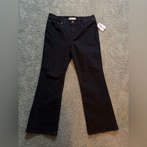 Madewell Mid-rise Kick Out Jeans Black Womens Size 28P Stretch Petite New
